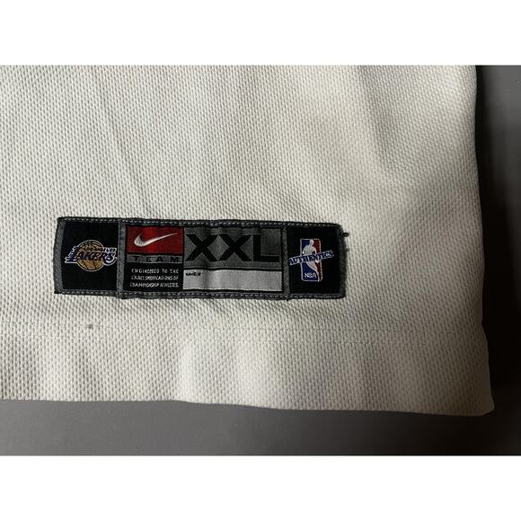 Los Angeles Lakers Shirt Mens 2XL White Purple Gold NBA Basketball Nike Half Zip - Picture 7 of 16